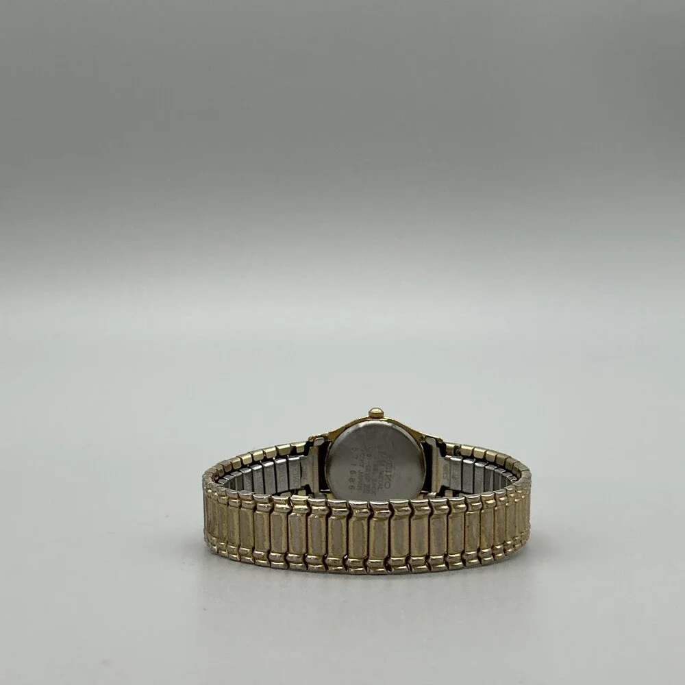 Vintage Seiko Womens Watch 20mm Gold Tone Stretch Bracelet 1N01-0E19 New Battery